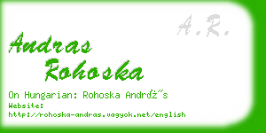 andras rohoska business card